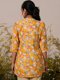 Libas Women'S Silk Blend Printed Straight Kurti (98209C_Yellow 1_Xxl)