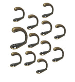 QCAA Single Prong Hook Hanger, Zinc Die Cast (12pack, Antique Brass)