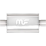 MagnaFlow Performance Exhaust Muffler 12246: 2.5/2.5 Inlet/Outlet, 5x8x18 Oval, Stainless Steel, Satin Finish