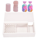 UNICRAFTALE Old Lace Cornstarch Tapper Box Plastic Polymer Clay Kit Separating Cornmeal Storage Box with Brush Non-Stick Tool fo