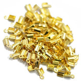 ATORSE 4x100 Pcs Folding Crimps Cord Thong End Connectors 10mm Gold