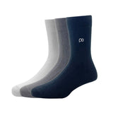 Peter England MenS Cotton Full Length Socks (Pack Of 3) White, Dark Grey And Black
