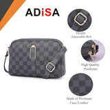 Adisa Women Girls Checks Cross Body Sling Bag (Sl5157-Grey),Grey,,B0F6ZMC22R