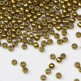 Tibaoffy Gold Beads Size 8/0 Crafts Glass Seed Beads 3mm for Jewelry Making (Total About 100g About 3600pcs)