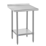 ROCKPOINT SS304 Top All Stainless Steel Table for Prep & Work with Backsplash 24x24 Inches, NSF Commercial Kitchen Heavy Duty Ta
