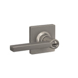 Lock Scout Straight Lever with Square Trim Bedroom and Bathroom Door Handle, Satin Nickel Finish