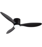 GESUM 42 Flush Mount Ceiling Fan with Light 3 Colors, 6 Speeds, Timing,Black Ceiling Fan with Remote Control 3 Blades for Kitche