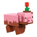 Minecraft Craft-A-Block Muddy Pig Figure, Authentic Pixelated Video-Game Characters, Action Toy to Create, Explore and Survive,