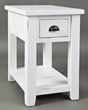 Jofran Artisan'S Craft Farmhouse Solid Acacia Chairside End Table, 16''L X 24''W X 24''H, Weathered White,1744-7