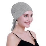 Palay Stretchy Head Scarf For Women PreTied Head Wrap Turbans Cap Headwear Wrap Beanie Cap Chemo For Women Grey