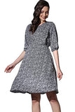 Dhruvi Trendz Rayon Western Knee-Length Casual Dress For Women (Dt-Wd1079_Black,BlackApparel,S