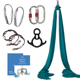 aum active Aerial Silks Starter Kit - Durable 9 Yards of Aerial Yoga Hammock with Hardware & Guide - Aerial Swing for Acrobatic
