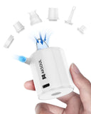 Portable Air Pump for Mattress Inflatables: Inflate & Deflate Function - Compact 4 AA Batterie Powered Mini Inflator Camping Ele
