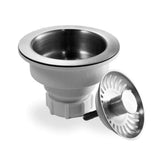 Houzer 190-9300 - 3-1/2 Inch Stainless Steel Deep Cup Kitchen Sink Basket Strainer, Durable Food Catcher Stopper for Metal Kitch