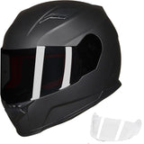 ILM Full Face Snowmobile Motorcycle Helmets for Men Womens Dual Sport Pinlock Anti Fog for Adults DOT Model 817 (Matte Black, S)