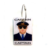 Pilot18 Captain Cap White 3D Bag Tag For Captain Pilot