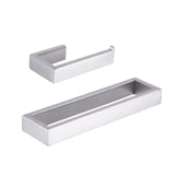 GERZWY Contemporary Stainless Steel Wall Mounted 2-Piece Bathroom Hardware Set - Towel Rings Toilet Paper Holder, Brushed Finish