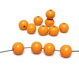 20mm Orange Wood Beads, Painted Round Wooden Loose Bead with 4mm Hole for Handmade Crafts/Beading Garland/Home Wall Decor, 40Pcs