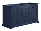 Lexora Dukes 60 in. W x 22 in. D Navy Blue Double Bath Vanity
