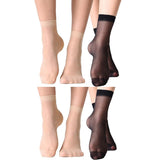 Jasmine & Glory Transparent Net Ankle Summer Socks For Women (Pack Of 4 Pairs) | Ultra Thin Sheer Nylon Hosiery Thumb Style Sock