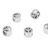 20pcs Peace Sign Large Hole Beads (4.5mm Hole) Antique Silver