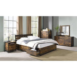 Acme Juvanth 6 Drawers Wooden Dresser With Metal Legs In Rustic Oak And Black