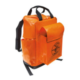 Klein Tools 5185ORA Tool Bag Backpack, Made in USA, Lineman Backpack, Adjustable Padded Shoulder Straps, DoubleStitched Bottom