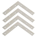 Alise L Flat Brackets,Corner Bracket Corner Brace Mending Plate Repair 4.8''x4.8'' Stainless Steel Flat Braces for Wood Tables,