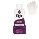 Rit Dye - Liquid Fabric Dye for Crafting, Clothing, and D cor - 8 oz. Bottle - Eggplant (Gloves Included)