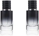 Jizlan 2 Pcs Black 30ml Perfume Atomizer Portable High-Grade Glass Spray Refillable Small Bottle Travel Cosmetics Outdoor Dispen