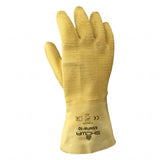 SHOWA 65NFW Fully Coated Natural Rubber Latex General Purpose Work Glove with Cotton Liner, Rough Grip, 12 Length, Large (12 Pai