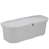 TAYLOR MADE PRODUCTS Stow N Go Polyethylene Dock &Patio Storage Box, White (67.75 L x 27.75 W x 26 H) - Durable, UV-resistant c