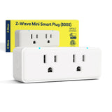 Minoston 800 Series Zwave Dual Outlet Plug, On/Off Z-Wave Repeater Switch with 2 Individual Control Sockets, Hub Required, Z Wav