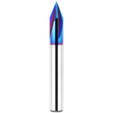 EANOSIC 45 Degree V Groove Router Bit 1/4 Inch Shank, 4-Flute NACO Coated Solid Carbide Chamfer End Mill for Caving V Groove and