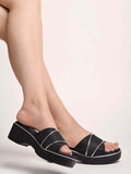 Shoetopia Women'S Kitten Heel Sandal,Black,6,B0DCSGSW7H