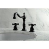 Kingston Brass Ks1975Ax Heritage Widespread Lavatory Faucet With Metal Cross Handle, Oil Rubbed Bronze,8-Inch Adjustable Center