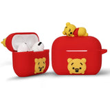 Winnie Cartoon Case for Apple Airpods Pro 2 8 in 1 Accessories Set Protective Cover 3D Anime Designed Silicone Case/Winnie Keychain/Metal dust Sticker/Anti-Lost Rope.The Best Gift-New