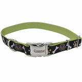 Coastal Pet - Ribbon - Adjustable Dog Collar with Metal Buckle, Brown Paws and Bones, 1 x 18-26