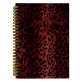 JTRYHRERE Red Leopard Cheetah Print A5 Spiral Lined Journal Notebook