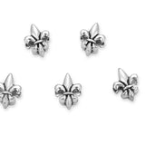 40pcs Fleur De Lis Iris Lily Large Hole Beads (4.5mm Hole) Antique Silver