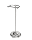 WZRUA Toilet Paper Holder Stand, Brushed Nickel Toilet Paper Holder Free Standing,Post Pivoting Design & Stable Weighted Base SU
