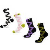 Zigzag Pattern Crew Socks, Multicolour, Pack Of 4 (Viper Edition)