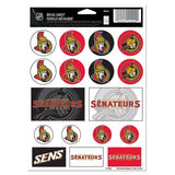 NHL Ottawa Senators Vinyl Sticker Sheet, 5 x 7