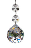 Fushing 20pcs Crystal Glass Ball Chandelier Prisms Pendants Parts Beads (40mm, Clear)