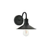 Living District Etude 1-Light Mid-Century Metal Wall Sconce In Black