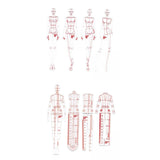 ATORSE Fashion Drawing Ruler Set Figure Drawing Template for Fashion Design Sketch