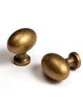 BEILEIOU Oval Antique Brass Cabinet Knobs, Zinc Alloy for Drawer Knobs for Dresser Cupboard Wardrobe (5, Antique Brass, Egg knob