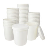 Belinlen 30 Sets 32 oz Paper Ice Cream Cups with Lids, Paper Food Containers With Vented Lids, To Go Hot Soup Bowls For Restaura