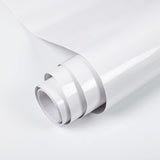 TANONE White Contact Paper 23.6 x 216.5 Self Adhesive Removable Vinyl Film Decorative for Kitchen Countertops Cabinets Wardrobe
