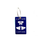 Pilot18 Captain Dark Blue White 3D Bag Tag For Captain Pilot